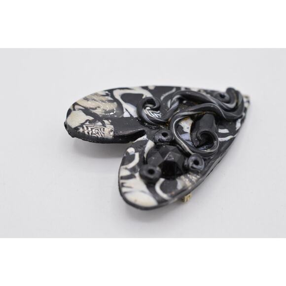 Ankara Designs Vintage Heart Pin Brooch Art Handcrafted Valentine 1990s BinV - Picture 5 of 9